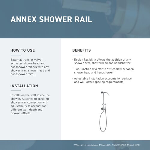 Moen Annex Rail Slide Bar Shower Pipe & Reviews Wayfair